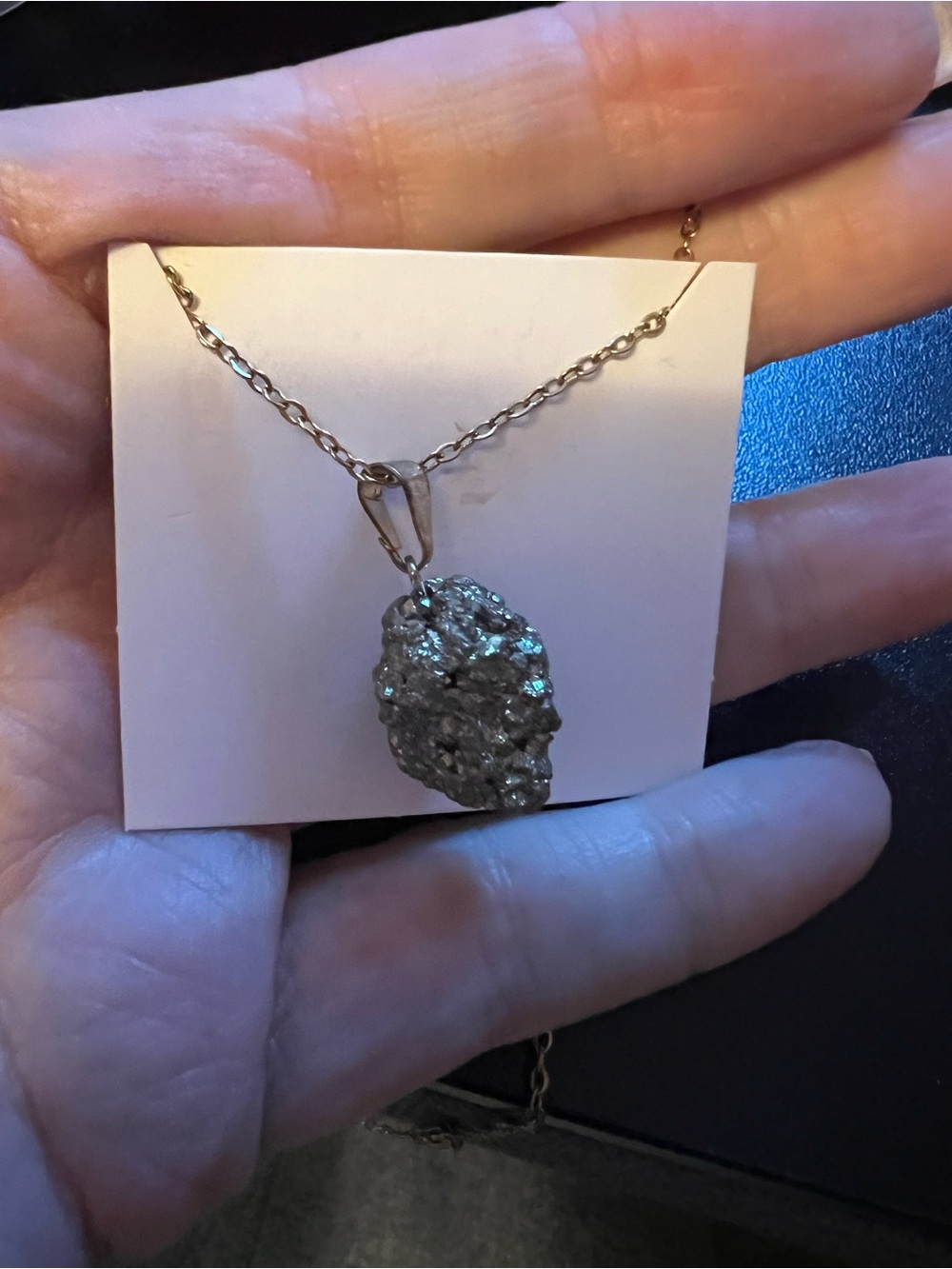 Pyrite Nugget Pendant Necklace - Women Jewelry